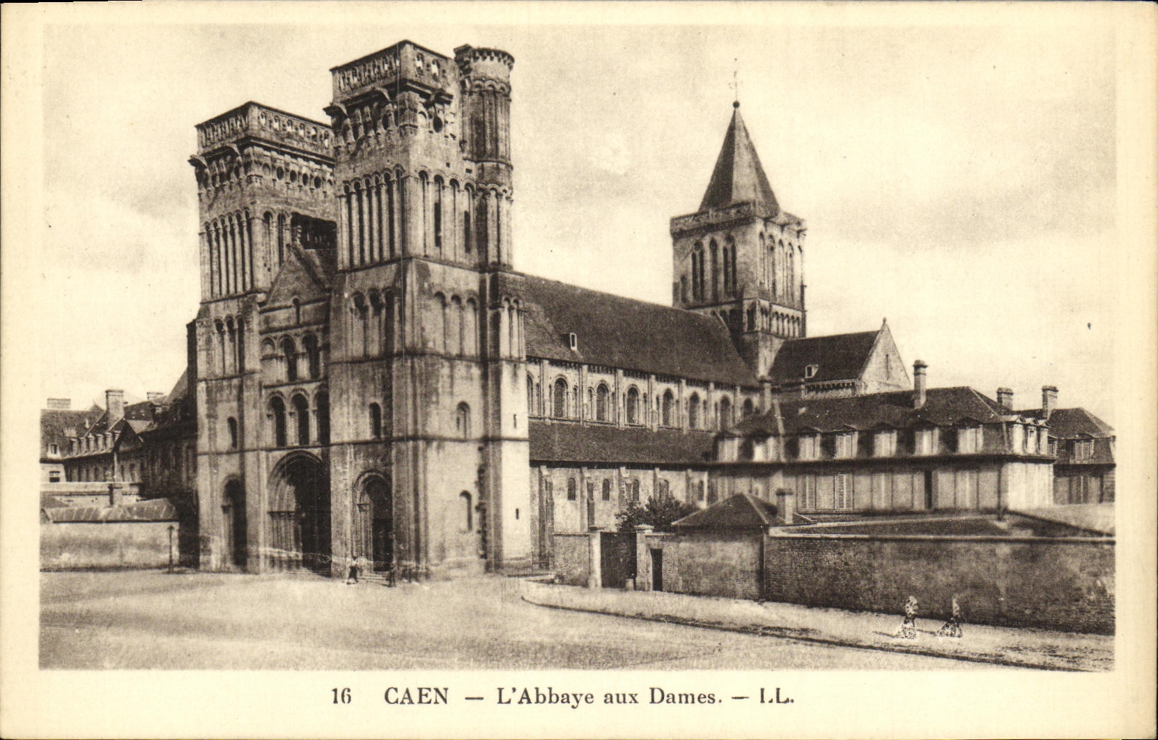 VINTAGE POSTCARD Caen L Abbey With the Ladies
