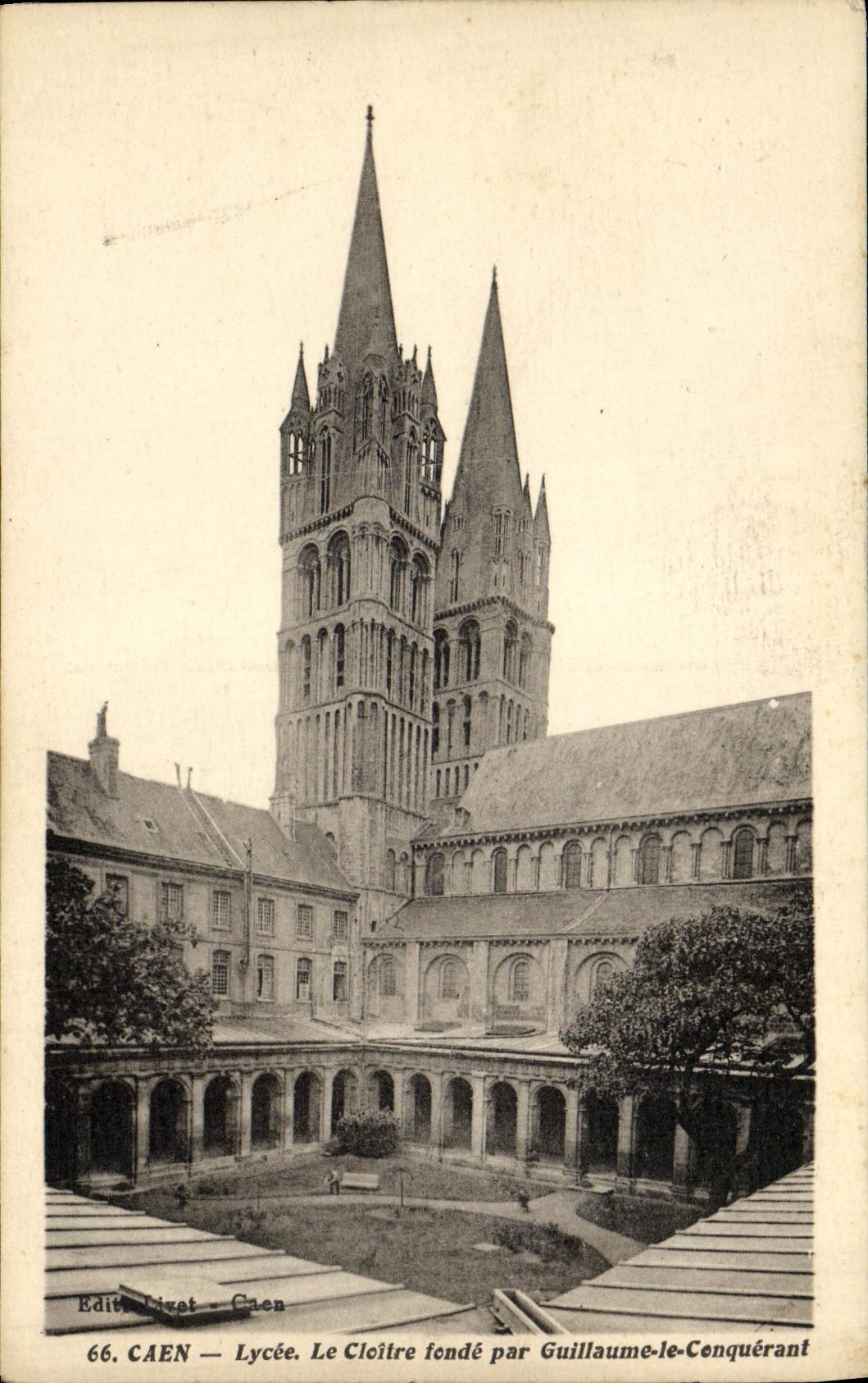 VINTAGE POSTCARD Caen Lycee the Cloister Founds by William the Conqueror