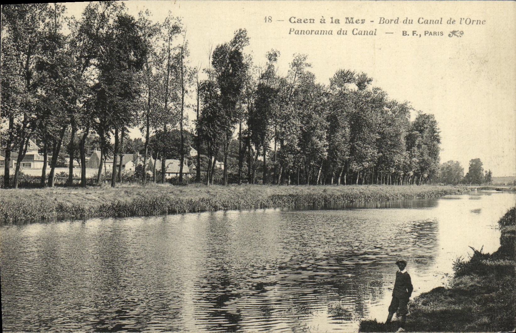 La POSTAL Caen de la VENDIMIA con el borde del mar del canal de L adorna el panorama del canal