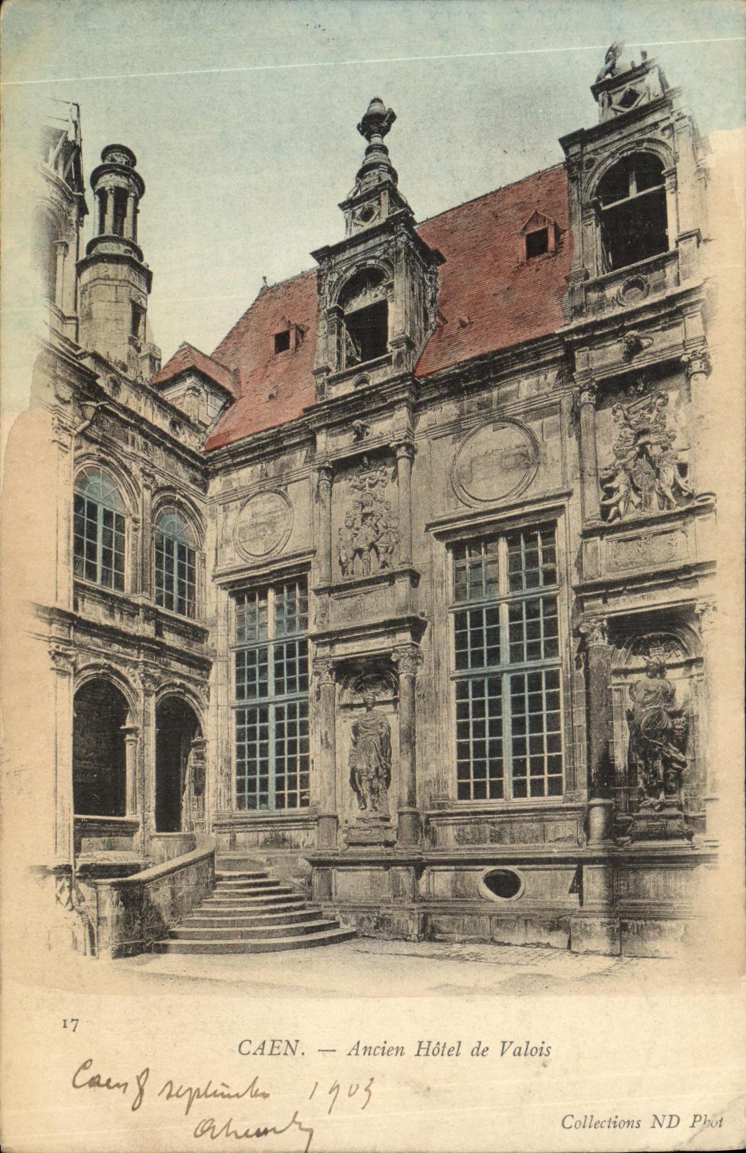 VINTAGE POSTCARD Caen Old Town hall