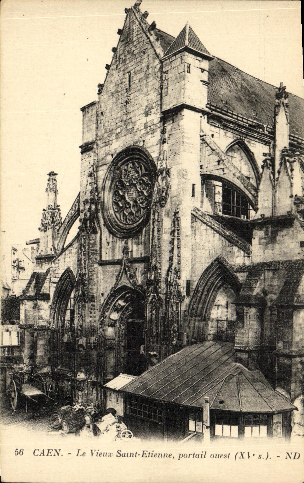 VINTAGE POSTCARD Caen the Old Saint Etienne Western Gate