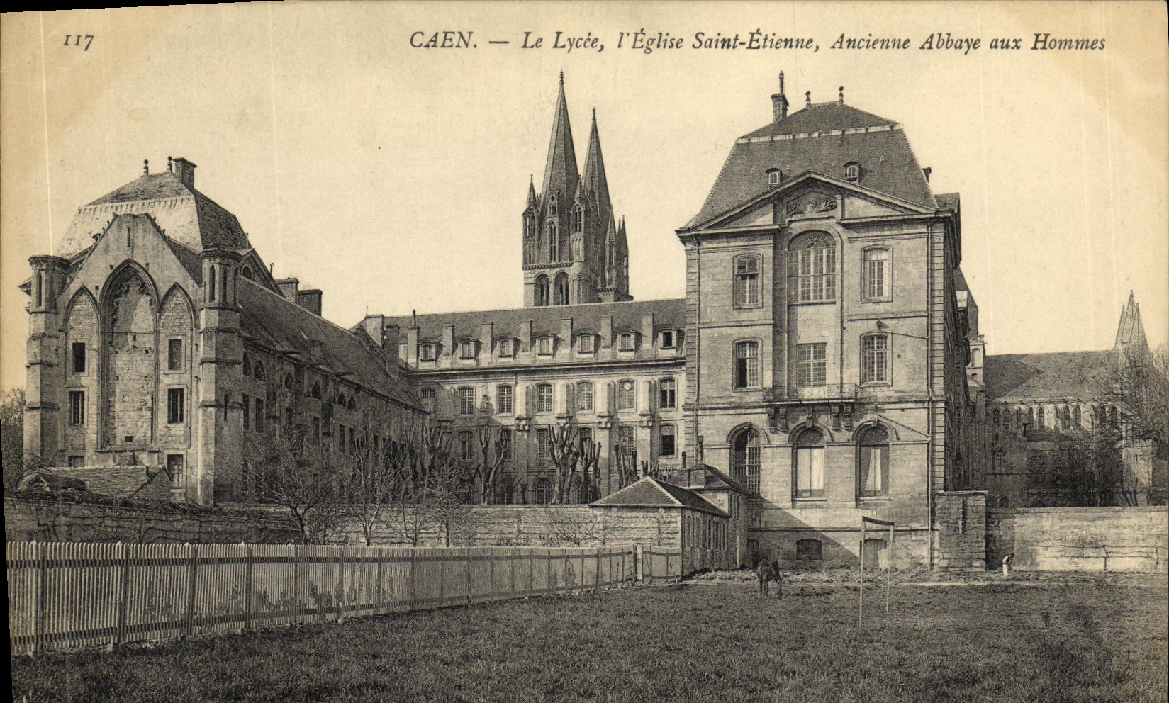 VINTAGE POSTCARD Caen the College L Church Holy Etienne Old abbey of the men