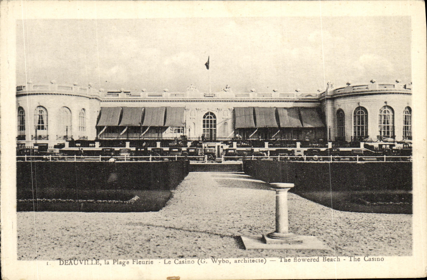 VINTAGE POSTCARD Deauville the Flowered Beach