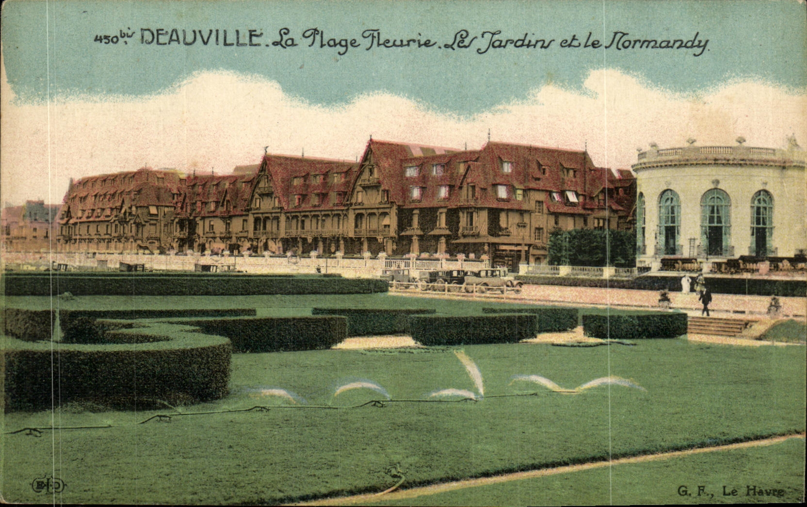 CPA Deauville La Plage Fleurie Les jardins et le Normandy