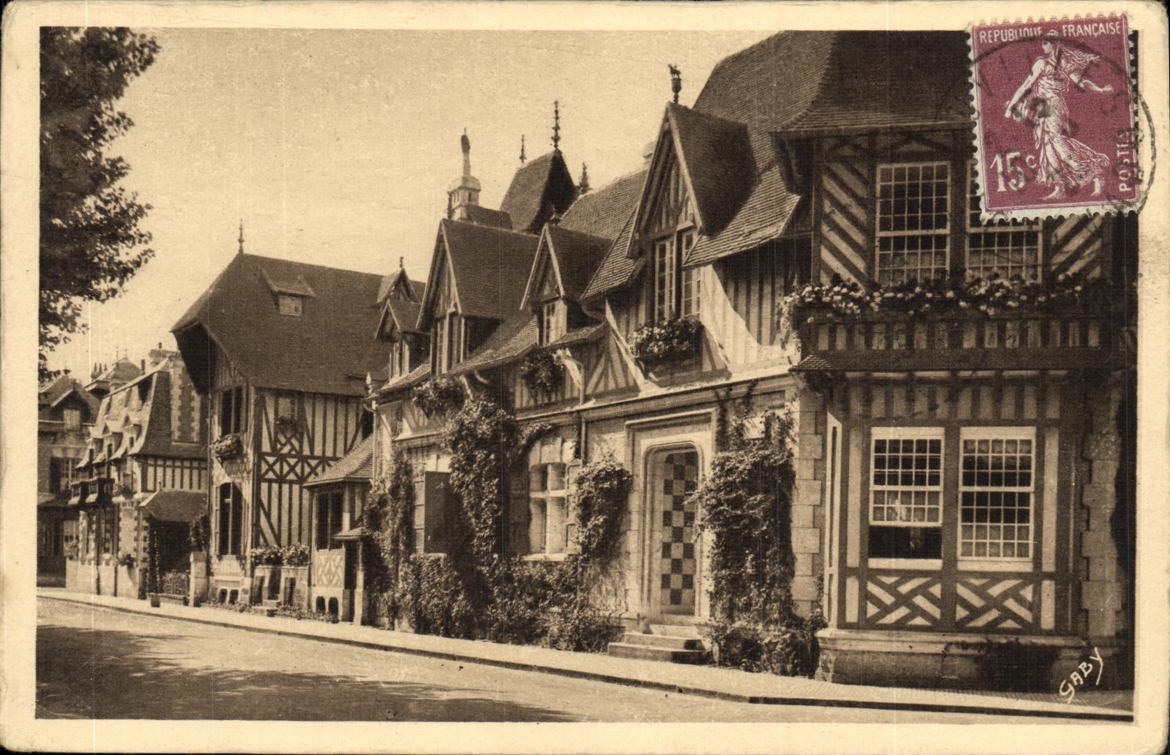 VINTAGE POSTCARD Deauville the Flowered Beach Street the Marsh