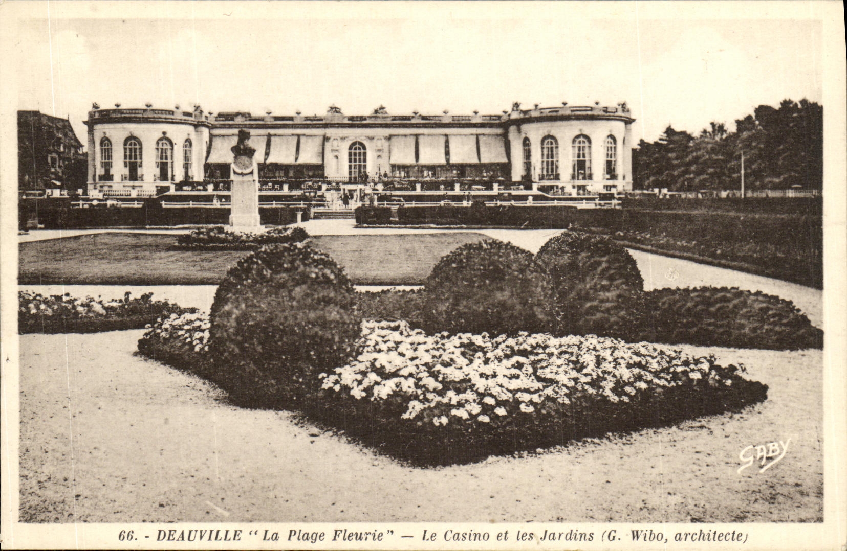 VINTAGE POSTCARD Deauville the Flowered Beach the Casino