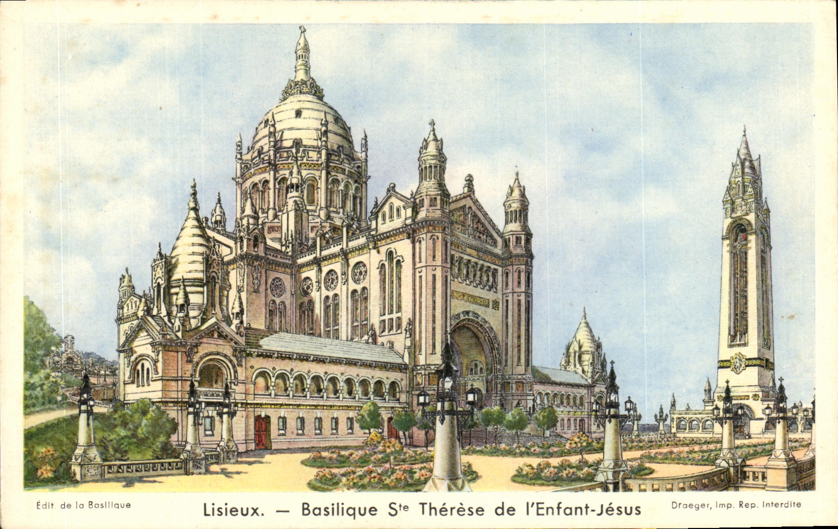 VINTAGE POSTCARD Lisieux Basilica co  Therese of L Jesus Child