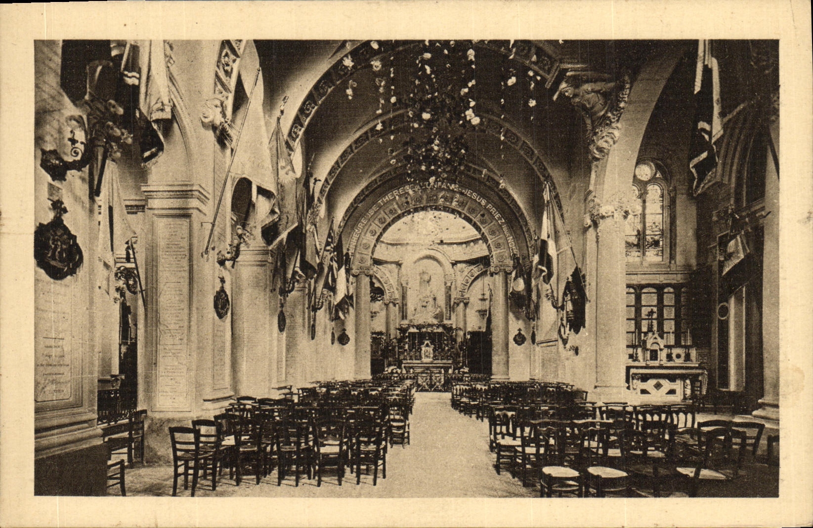 VINTAGE POSTCARD Lisieux Vault of the Carmelite nuns of Lisieux paree for the festivals of TRidum May 1923