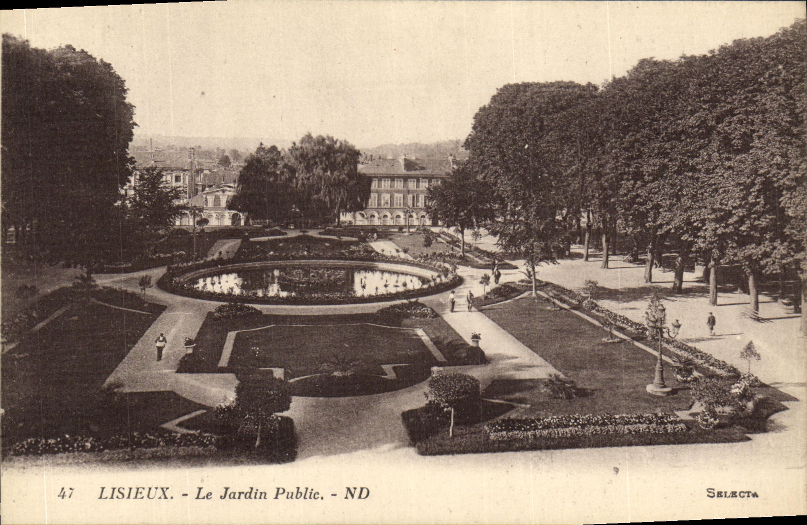VINTAGE POSTCARD Lisieux the Public garden