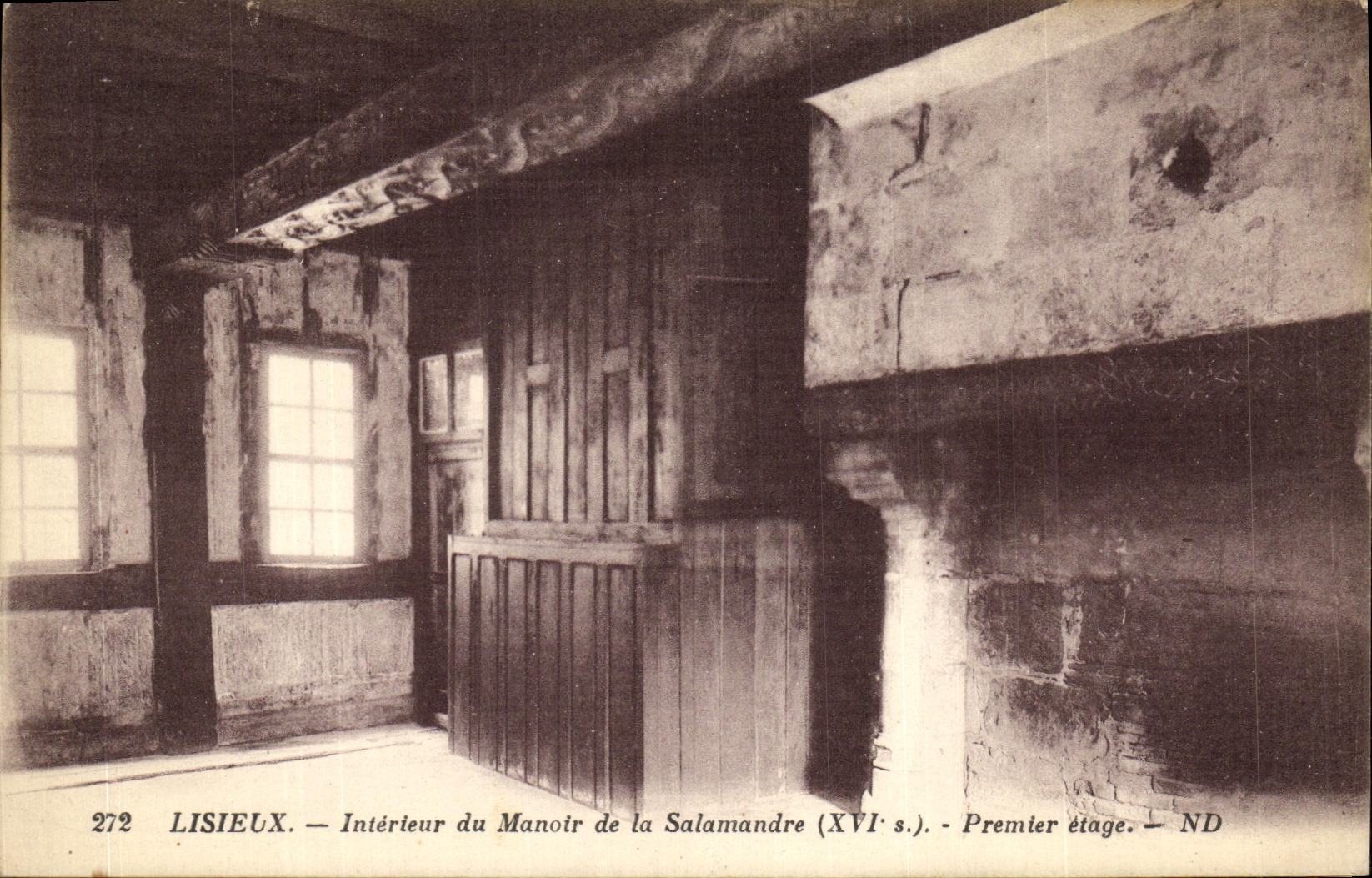 VINTAGE POSTCARD Lisieux Interieur Of the Manor of the Salamander First stages