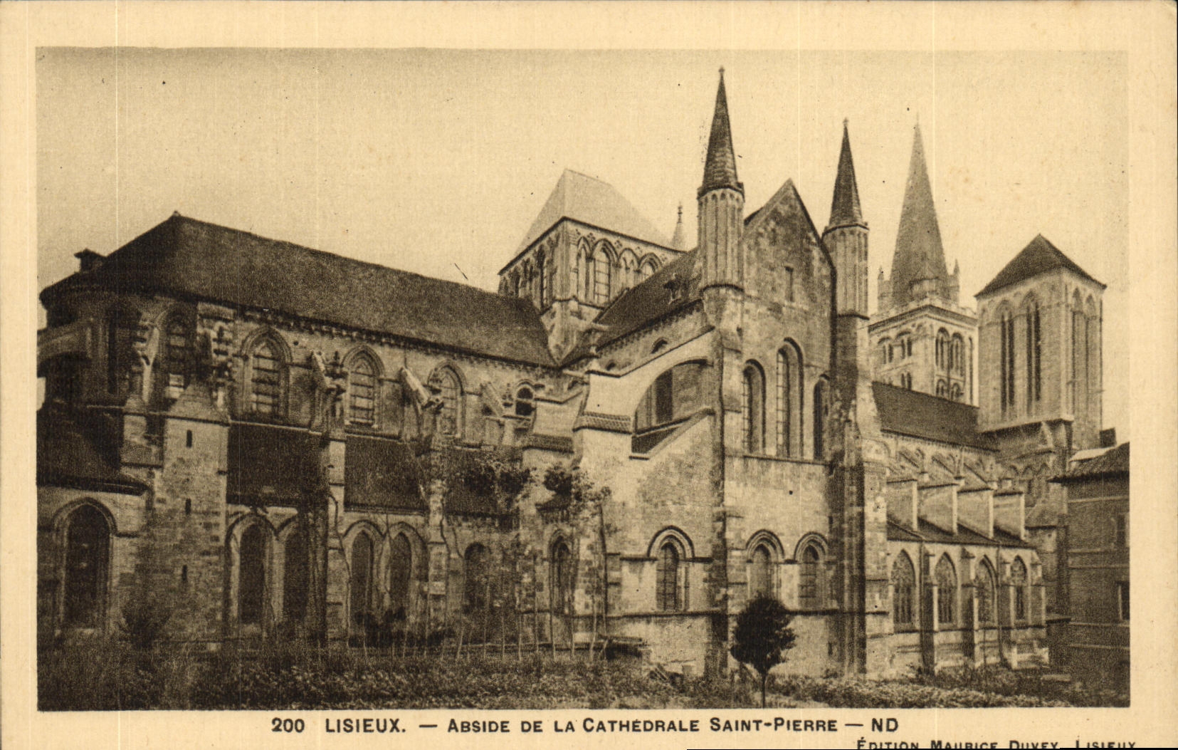 VINTAGE POSTCARD Lisieux Apse Of the Cathedral Saint Pierre