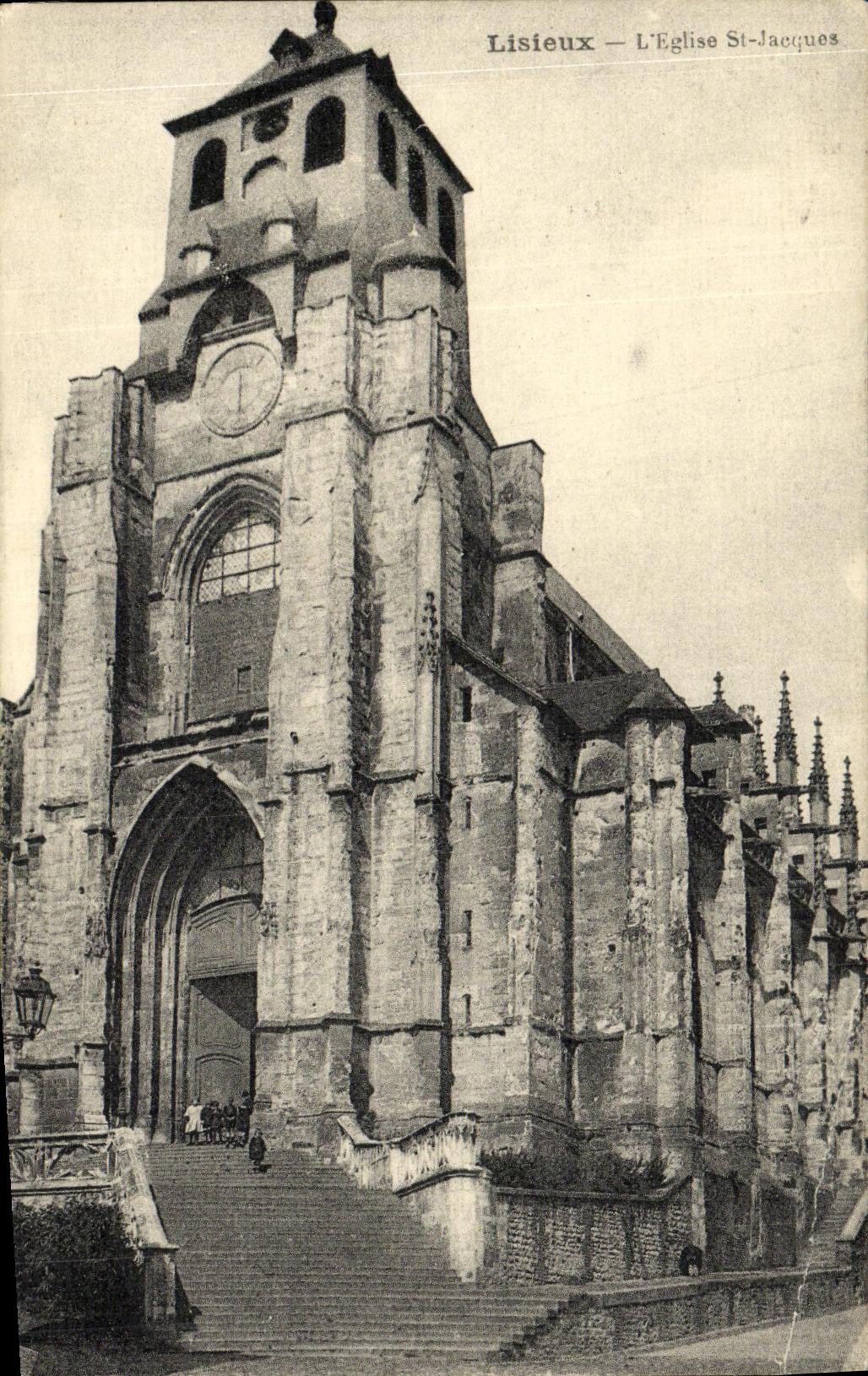 VINTAGE POSTCARD Lisieux L Church St Jacques