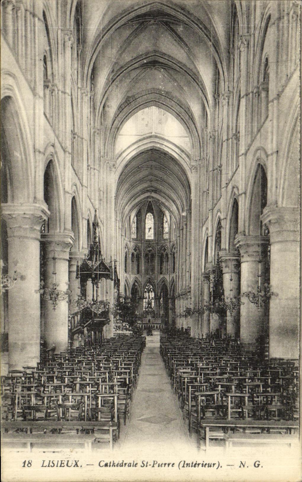 VINTAGE POSTCARD Lisieux Cathedral St Pierre