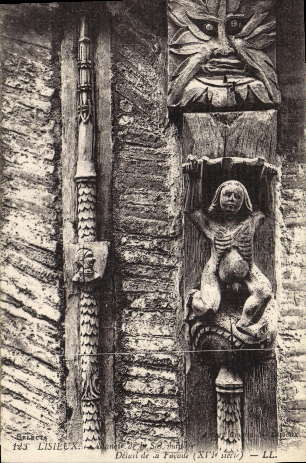 VINTAGE POSTCARD Lisieux Detail of the Frontage