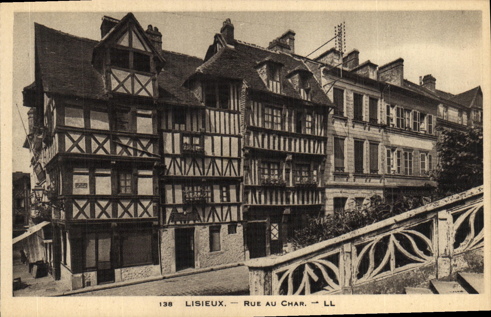 VINTAGE POSTCARD Lisieux Street With the Tank