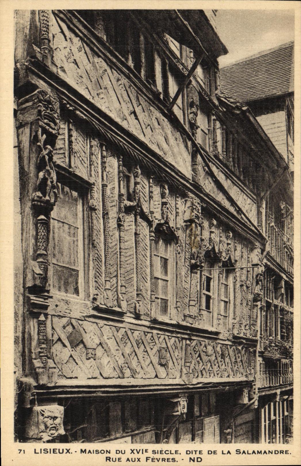 VINTAGE POSTCARD Lisieux House Of the 16th Century Known as Of the Salamander Street To the Boilermen
