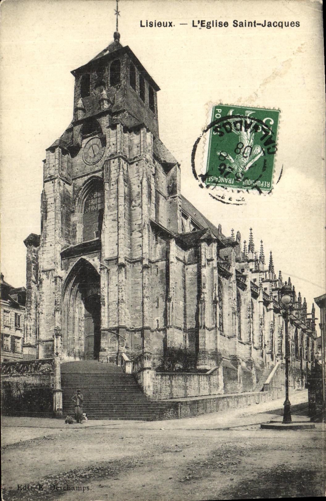 VINTAGE POSTCARD Lisieux L Church Holy Jacques