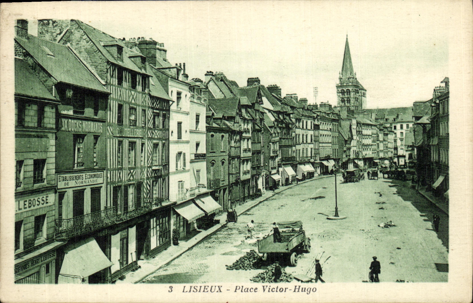 VINTAGE POSTCARD Lisieux Places Victor Hugo