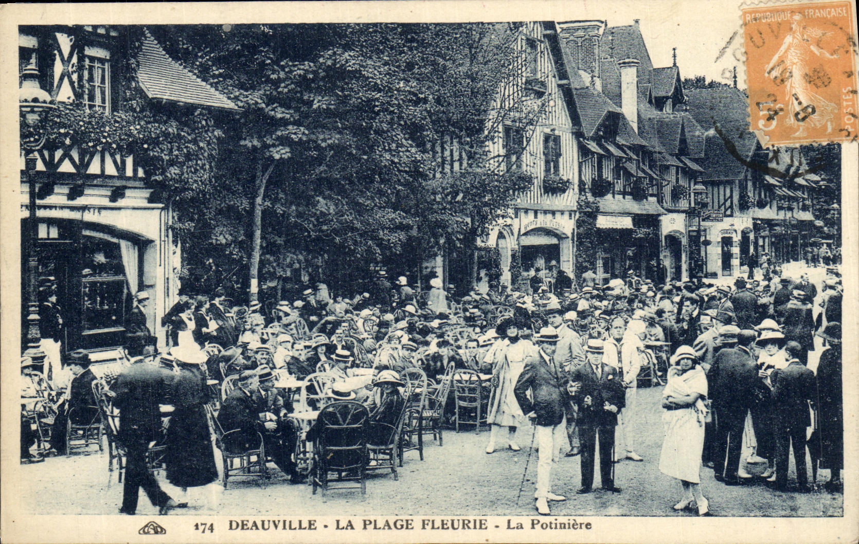 VINTAGE POSTCARD Deauville the Flowered Beach the Iron boiler
