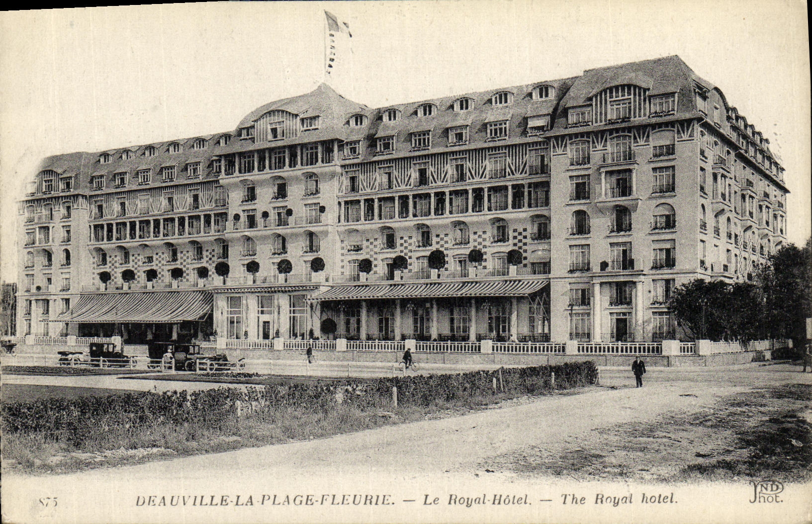 VINTAGE POSTCARD Deauville the flowered Beach the Royal Royal The Hotel Hotel