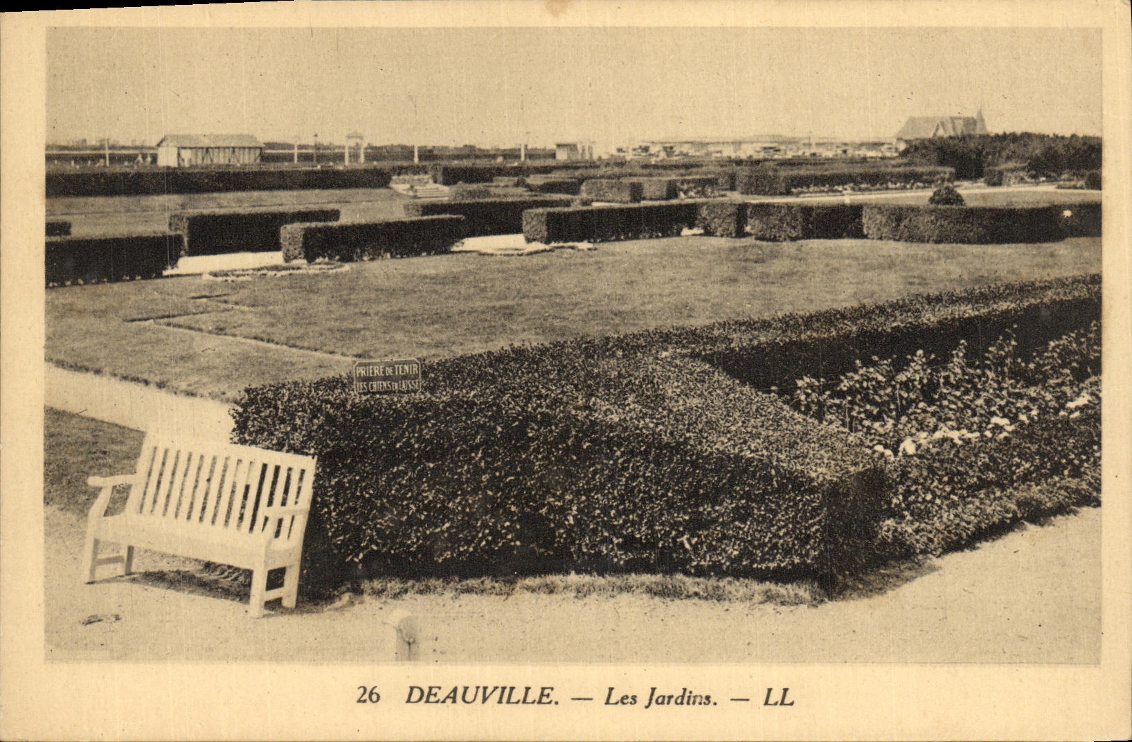 VINTAGE POSTCARD Deauville Gardens