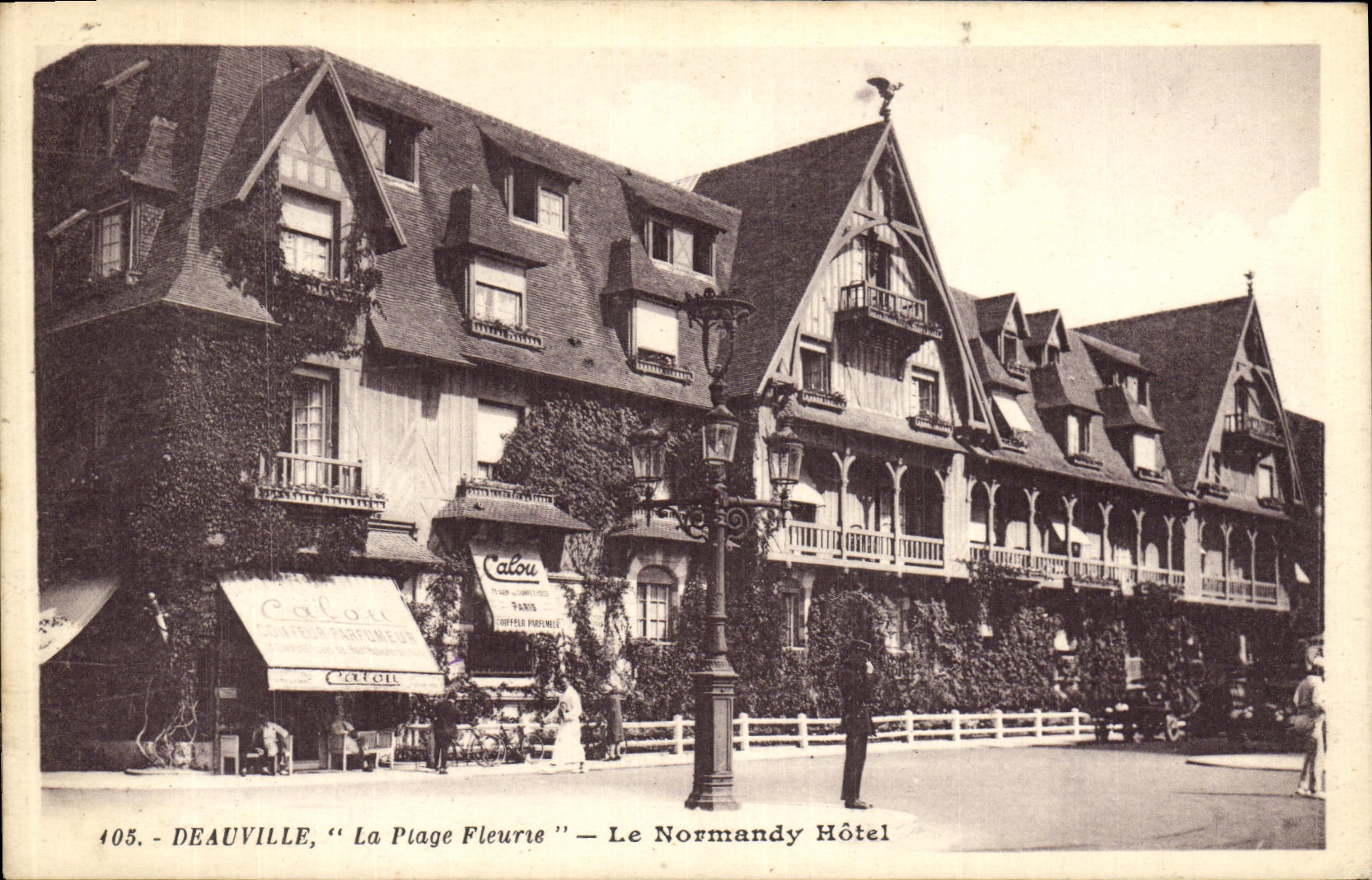 VINTAGE POSTCARD Deauville the Flowered Beach Normandy Hotel