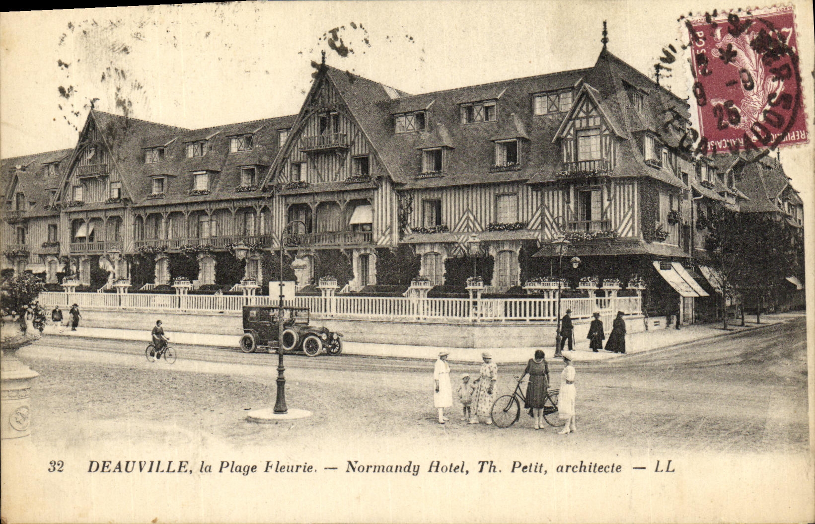 VINTAGE POSTCARD Deauville the Flowered Beach Normandy Hotel