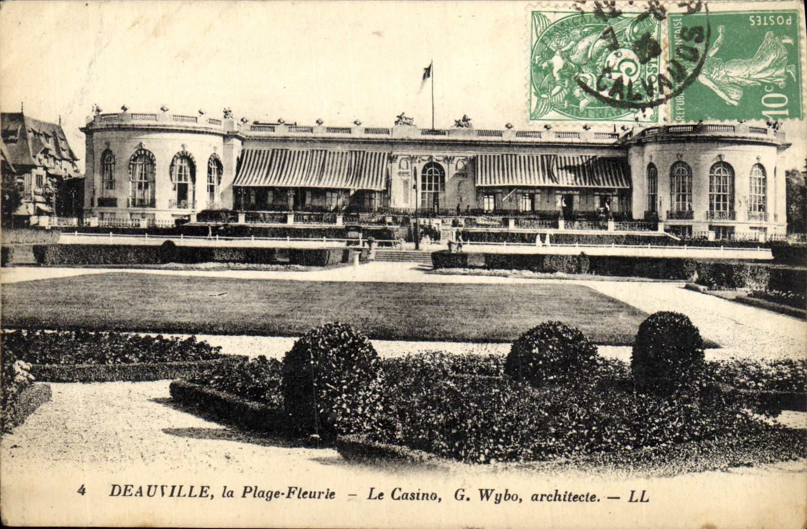 VINTAGE POSTCARD Deauville the Flowered Beach the Casino