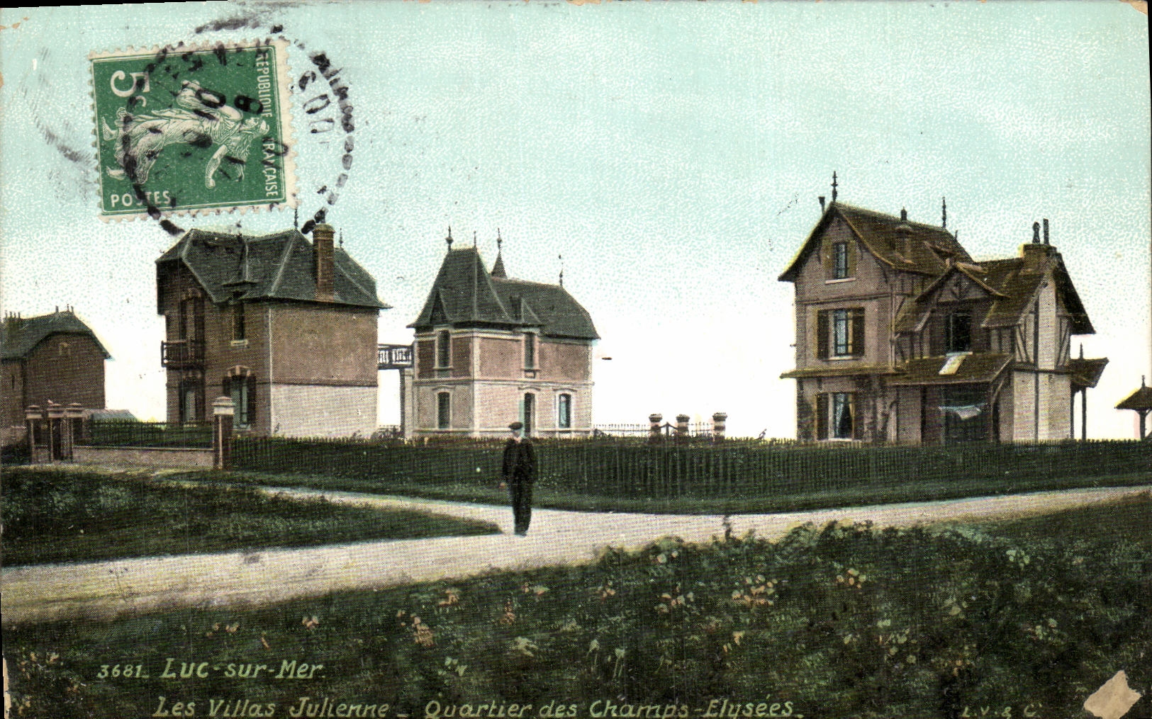 POSTAL Lucas de la VENDIMIA en el mar el districto de la sopa juliana de los chalets del Champs Elysees