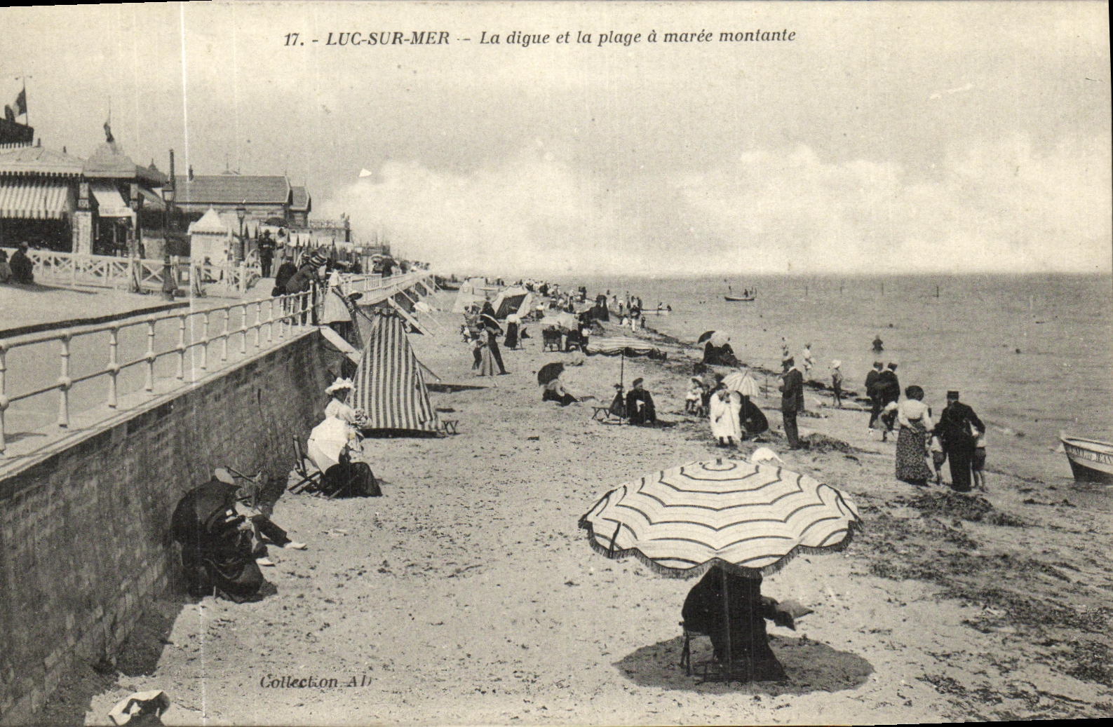 La POSTAL Lucas de la VENDIMIA en el mar la presa y la playa tiene Maree de levantamiento