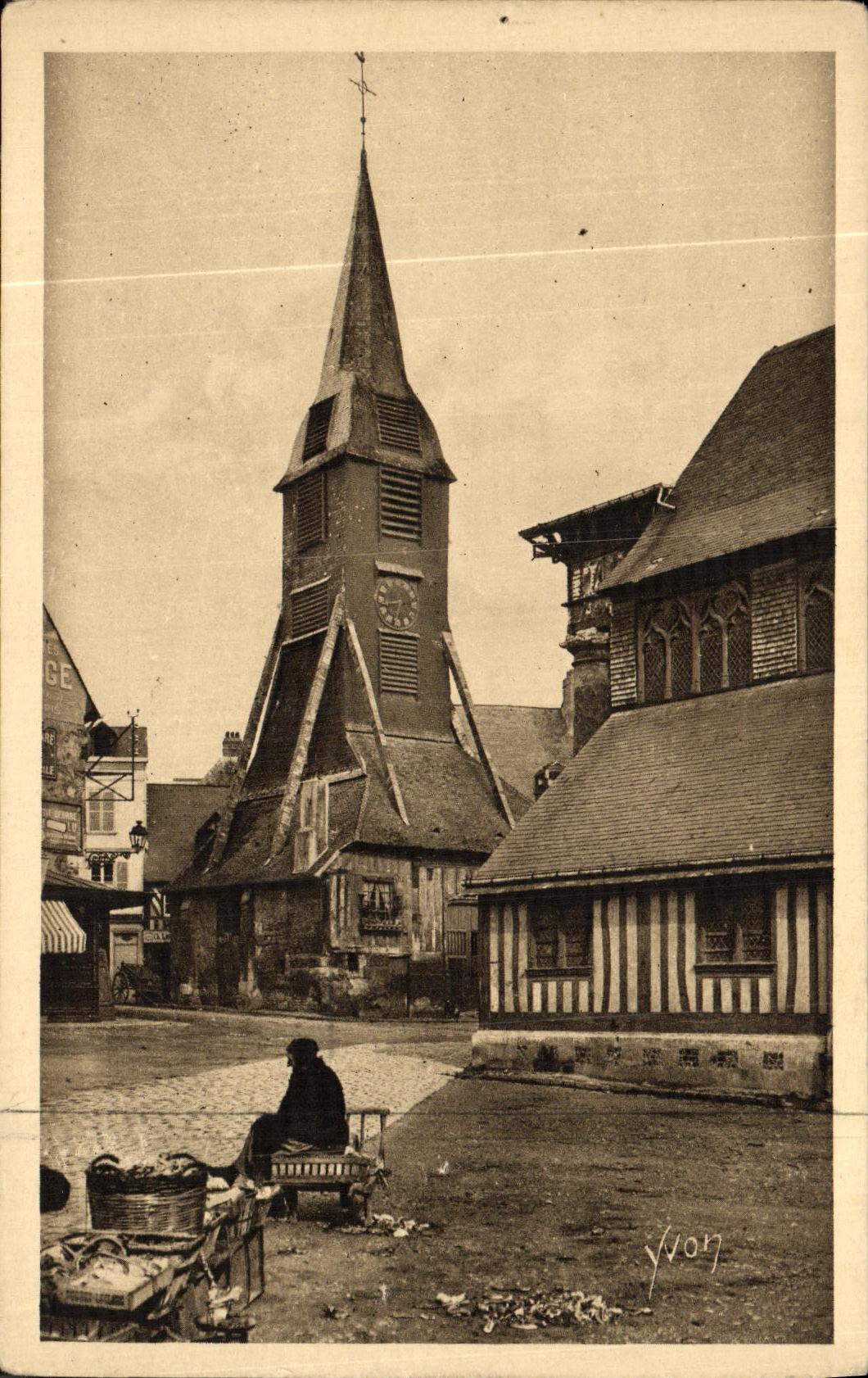 VINTAGE POSTCARD Honfleur Church co  Catherine