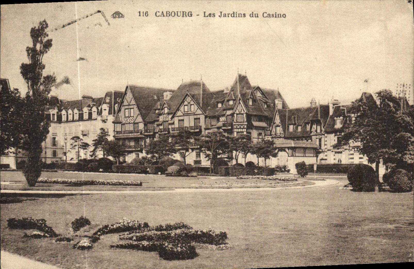 Jardines de Cabourg de la POSTAL de la VENDIMIA del casino