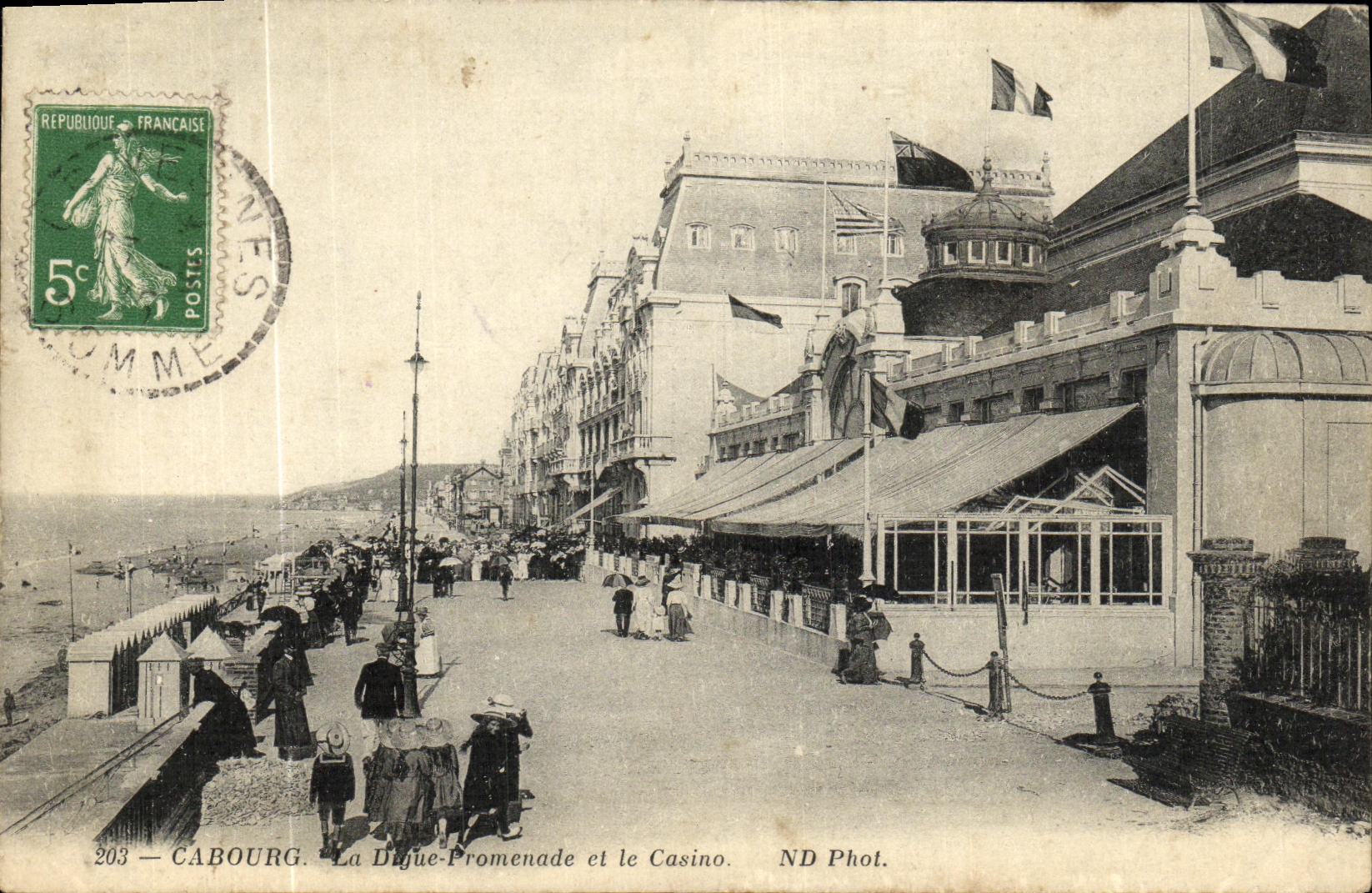 POSTAL Cabourg de la VENDIMIA la caminata de la presa y el casino