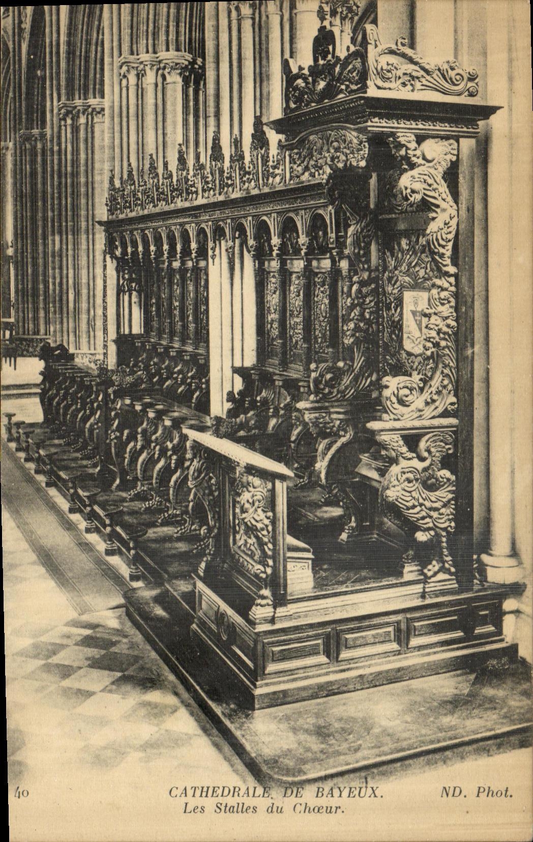 Catedral de la POSTAL de la VENDIMIA de las paradas de Bayeux del estribillo