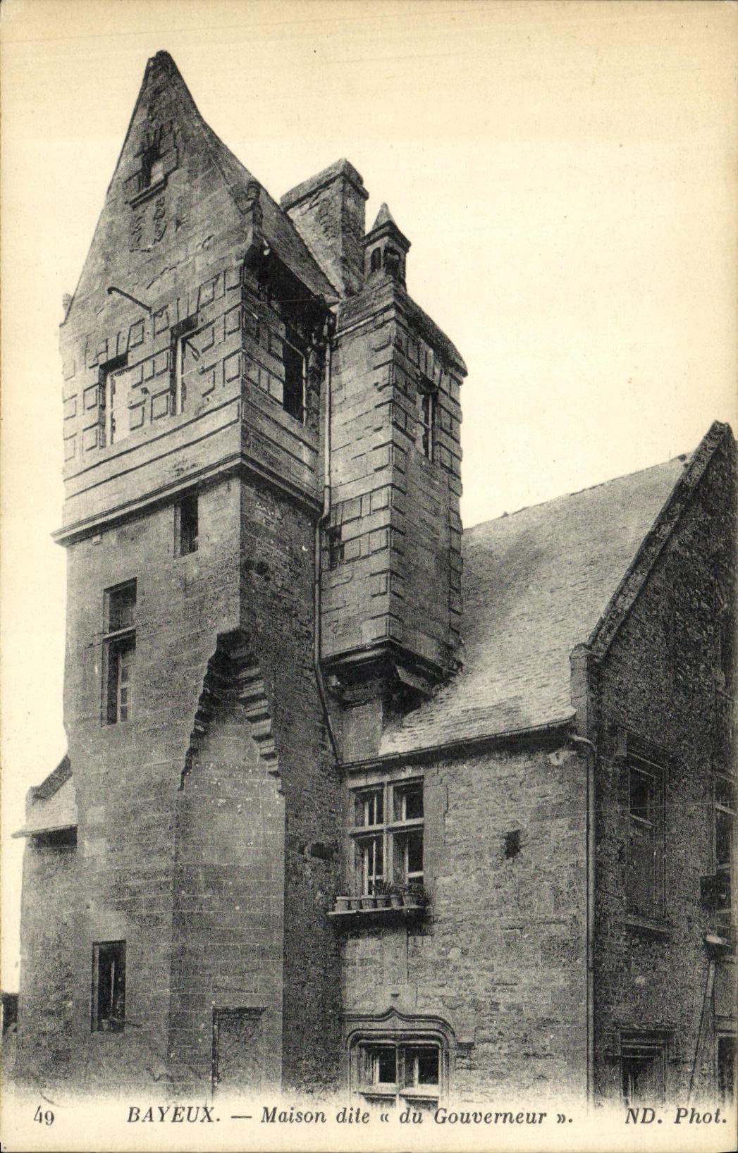 Casa de Bayeux de la POSTAL de la VENDIMIA conocida en fecha el gobernador