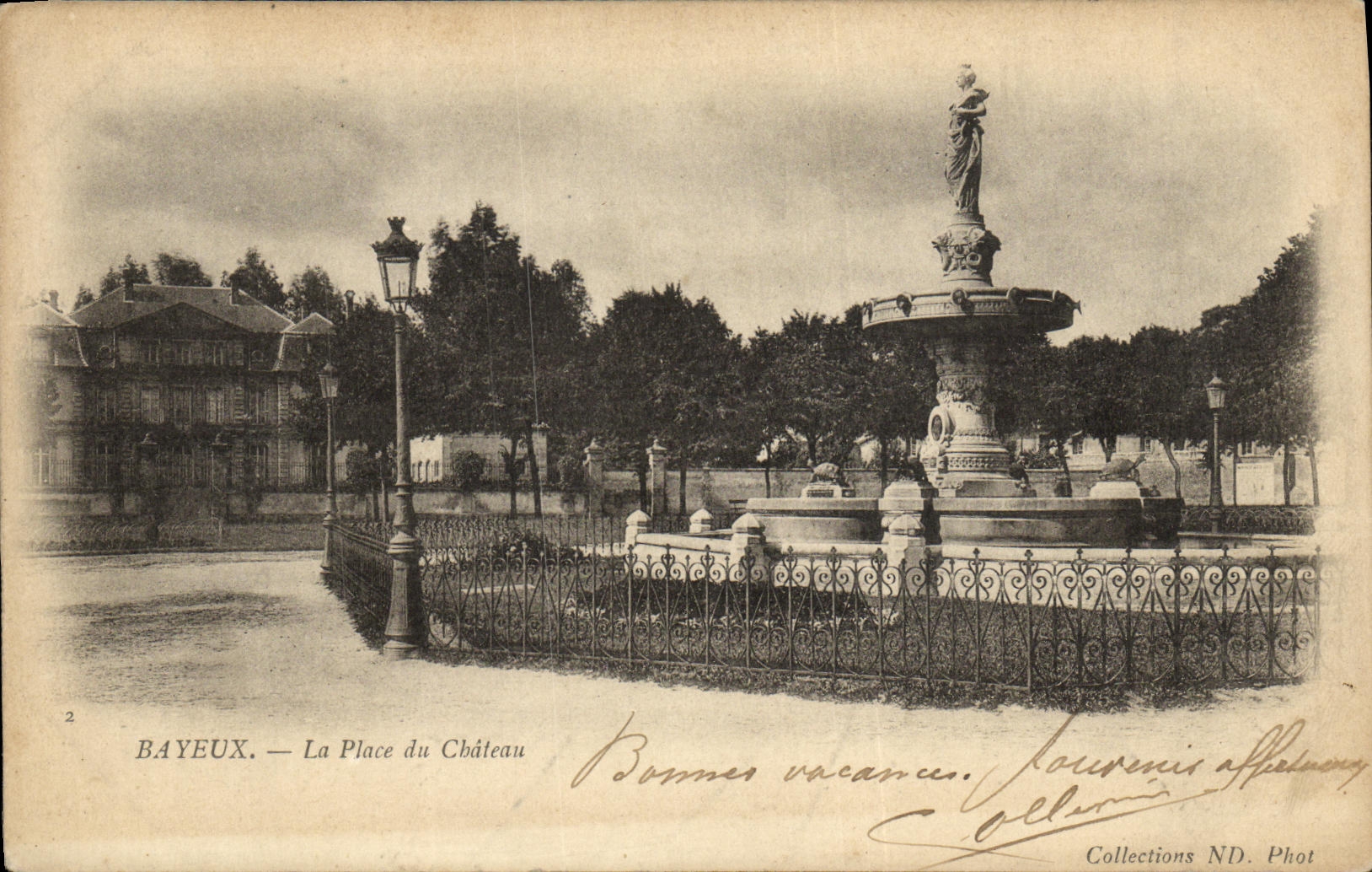 POSTAL Bayeux de la VENDIMIA el lugar del castillo