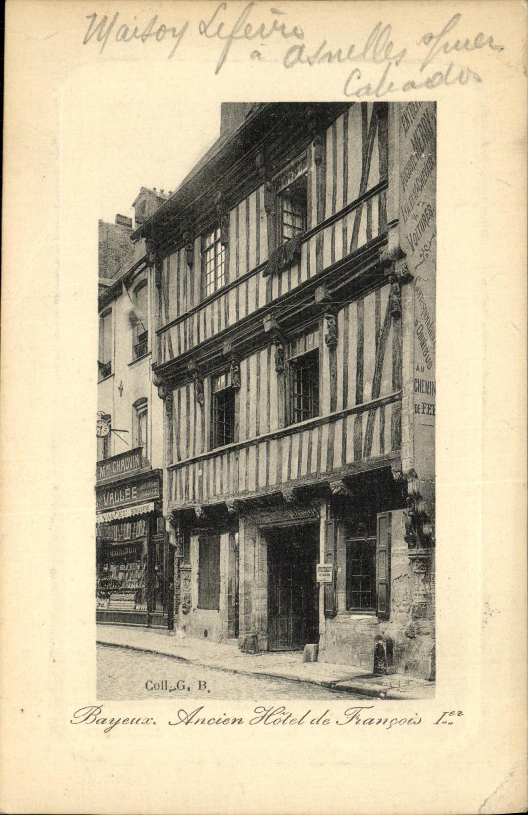 Hotel viejo de Bayeux de la POSTAL de la VENDIMIA de Francois 1r