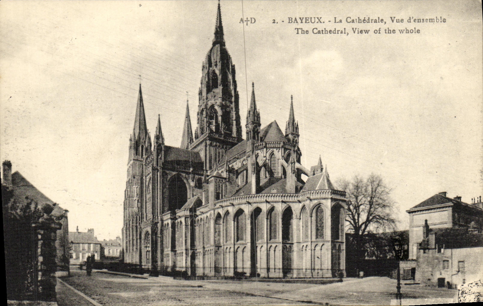 POSTAL Bayeux de la VENDIMIA la D vista catedral junto
