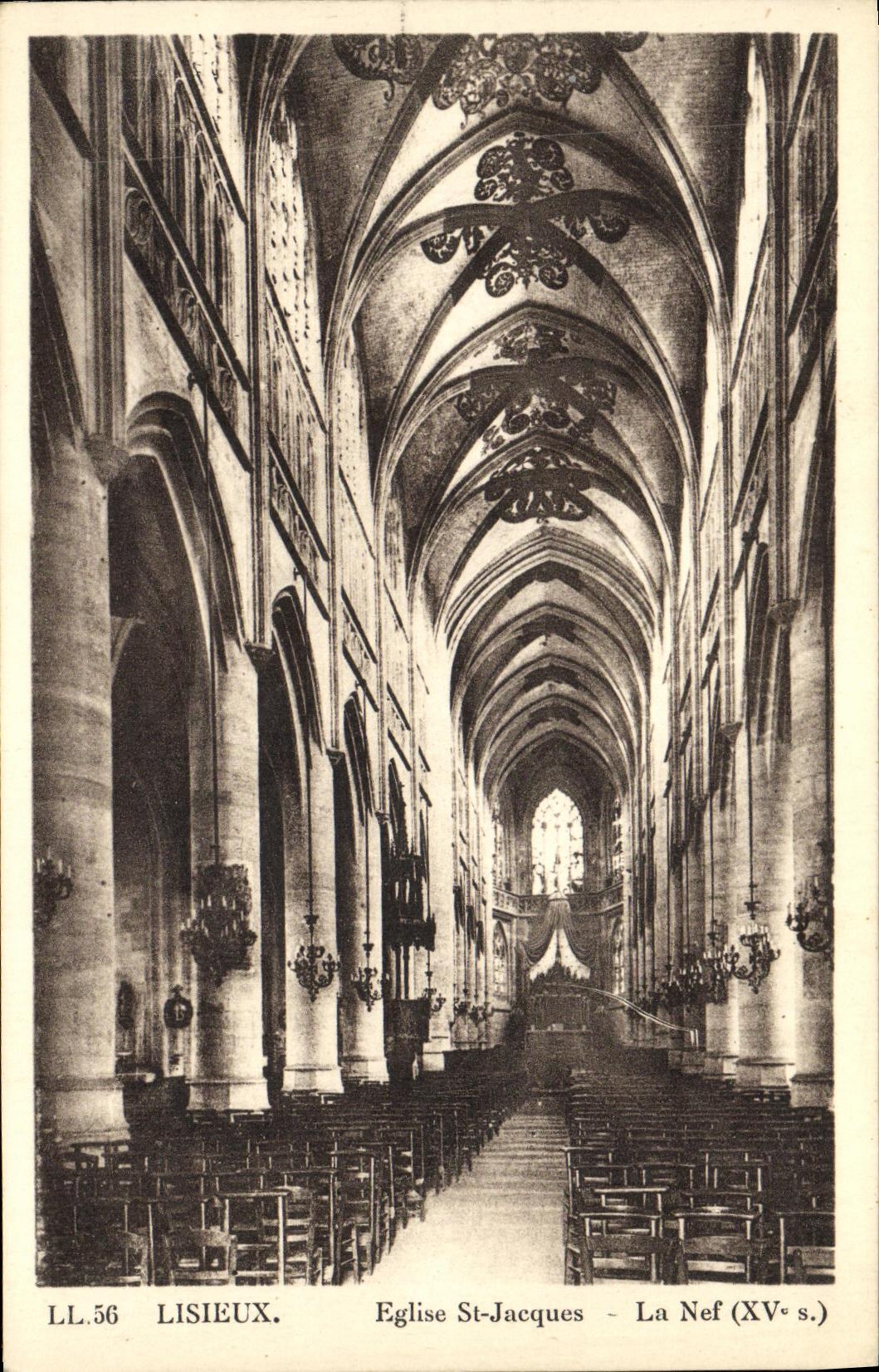VINTAGE POSTCARD Lisieux Church St Jacques