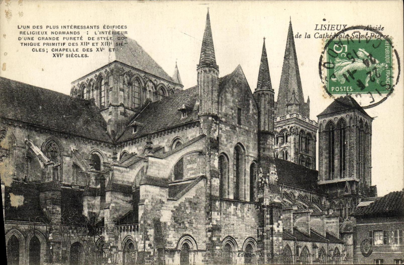 VINTAGE POSTCARD Lisieux Apse Of the Cathedral Saint Pierre