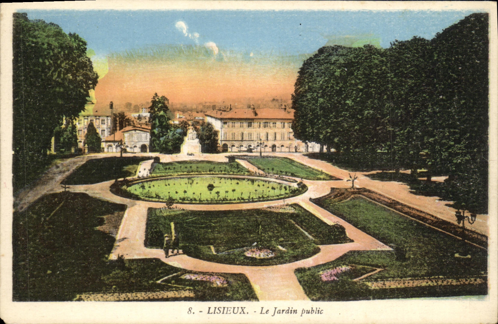 POSTAL Lisieux de la VENDIMIA el jardin público