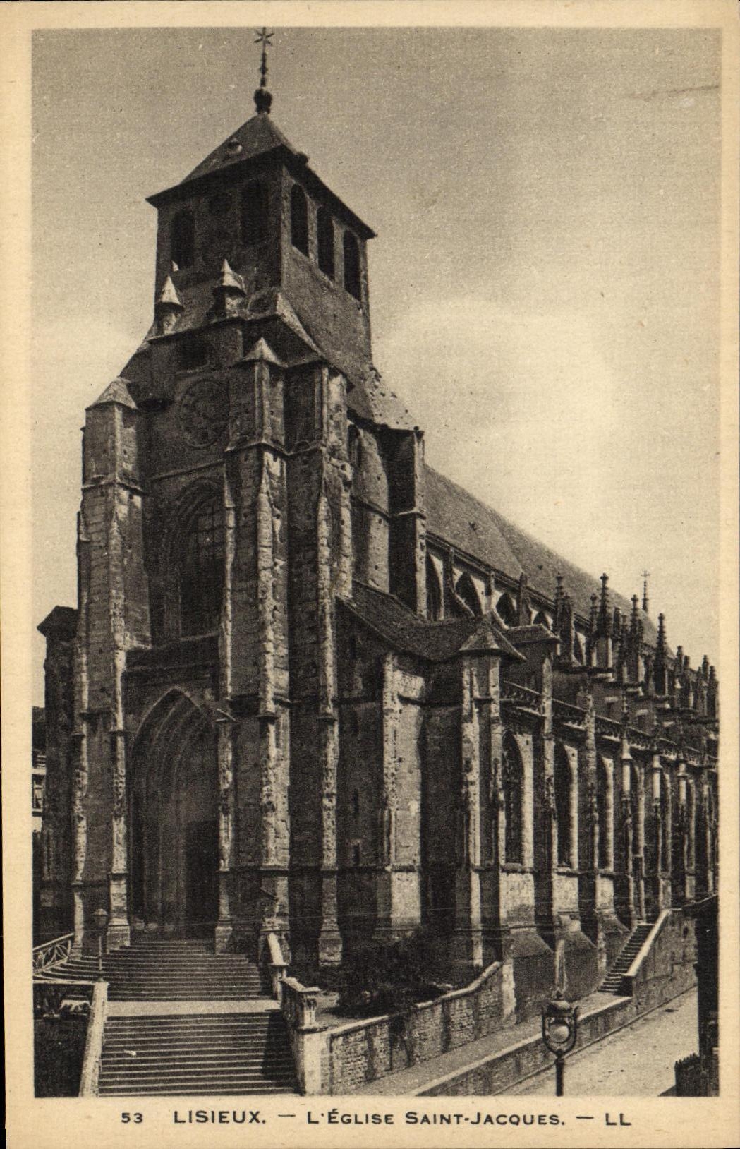 POSTAL Lisieux L iglesia Jacques santo de la VENDIMIA
