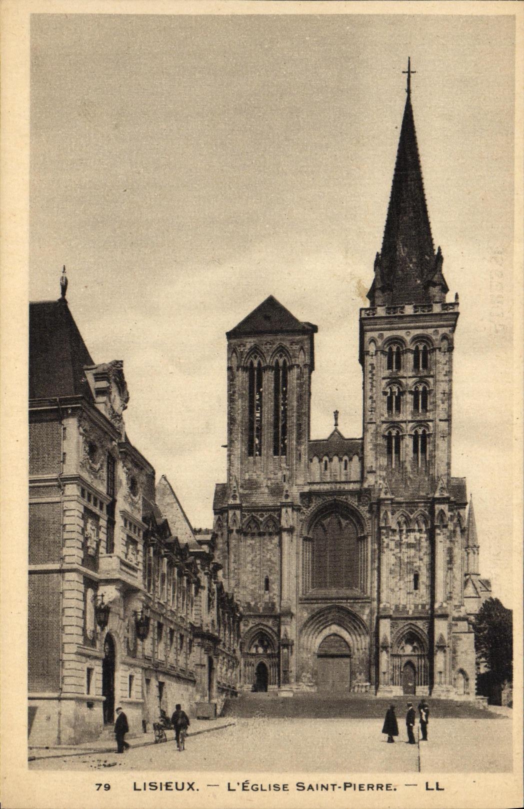 POSTAL Lisieux L Saint Pierre de la VENDIMIA de la iglesia