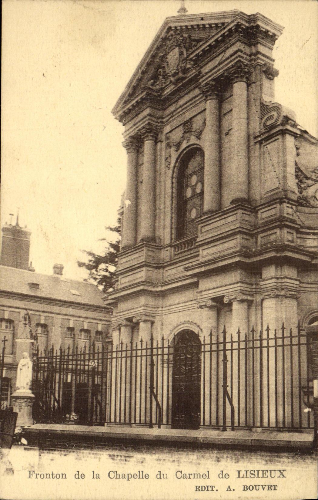 Fronton de la POSTAL de la VENDIMIA de la camara acorazada de Carmel de Lisieux