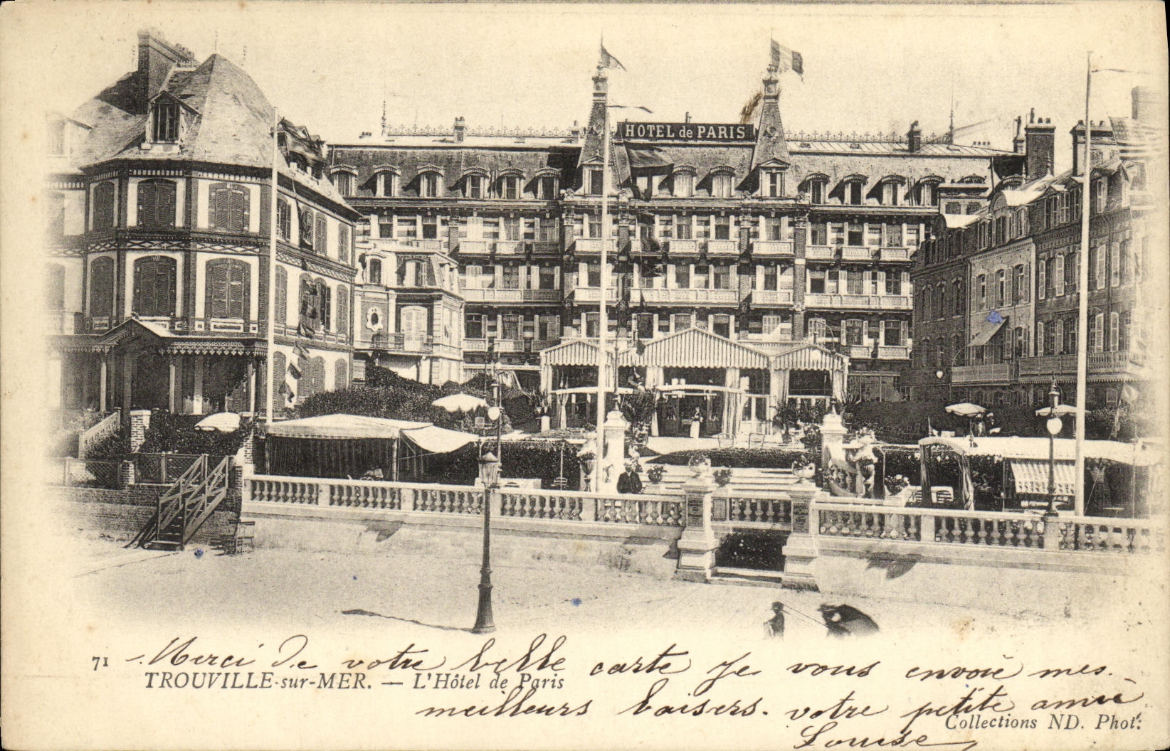POSTAL Trouville de la VENDIMIA en el mar L hotel de Paris