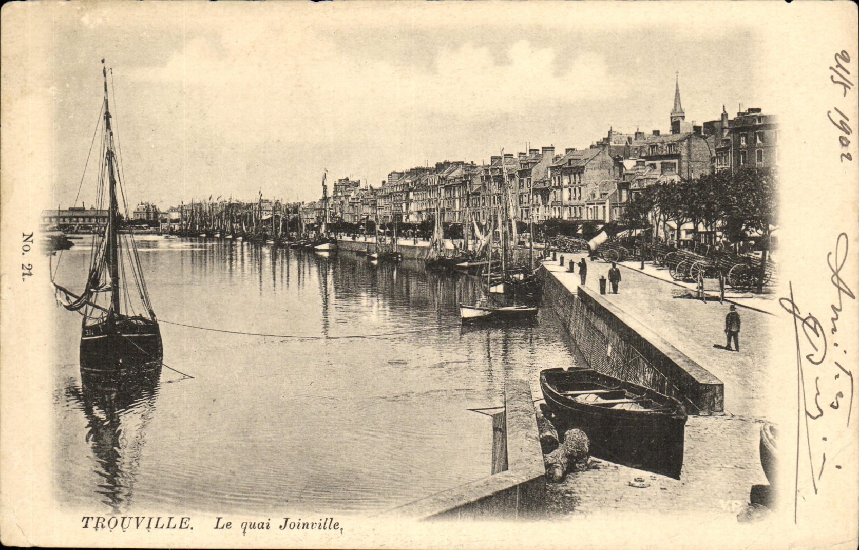 POSTAL Trouville de la VENDIMIA los barcos de Quay Joinville