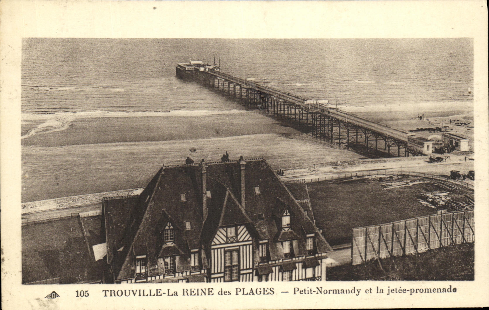 POSTAL Trouville de la VENDIMIA la reina de las playas pequena Normandia y de la caminata del embarcadero