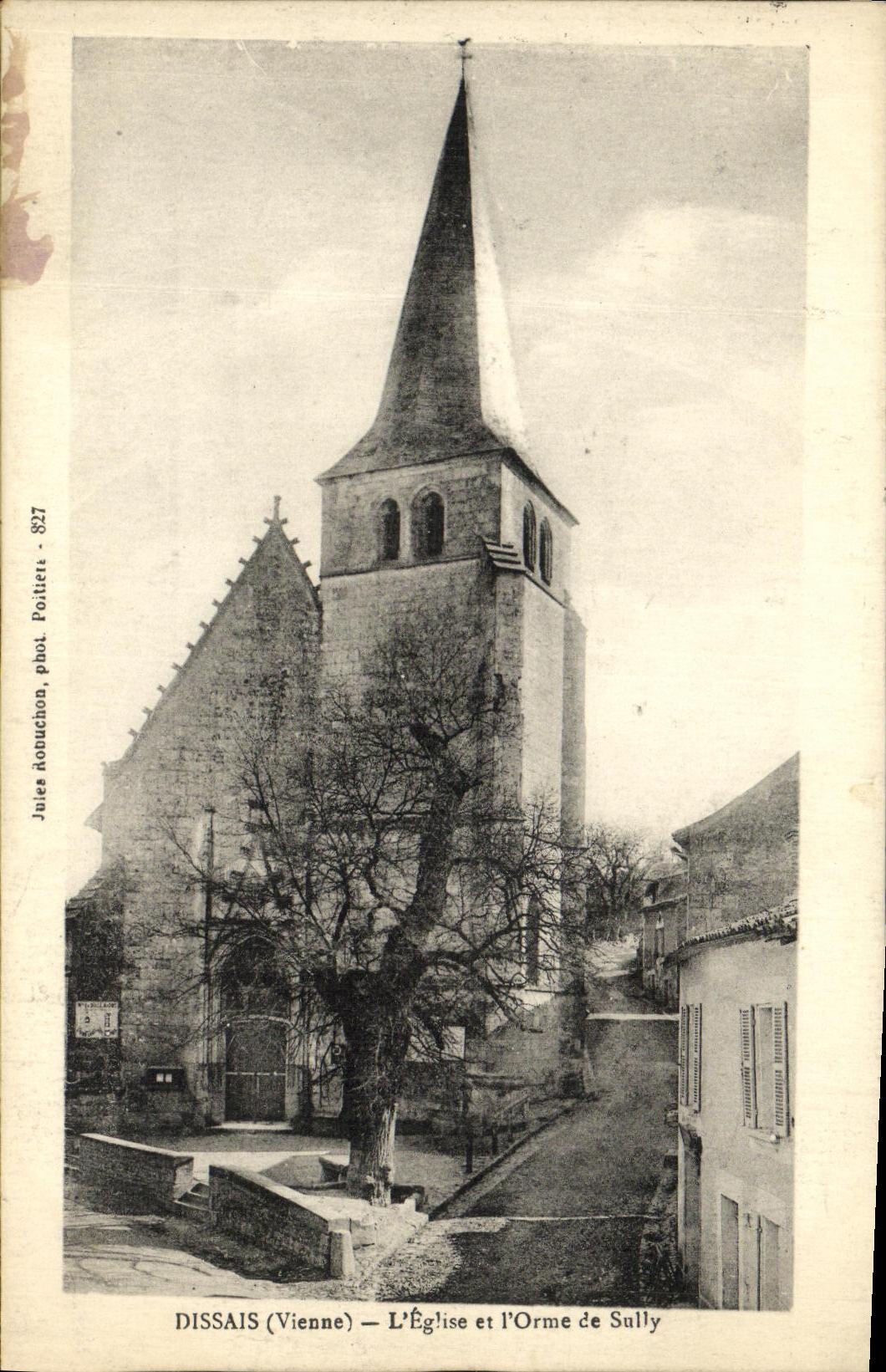 CPA Dissais L Eglise et l Orme de Sully