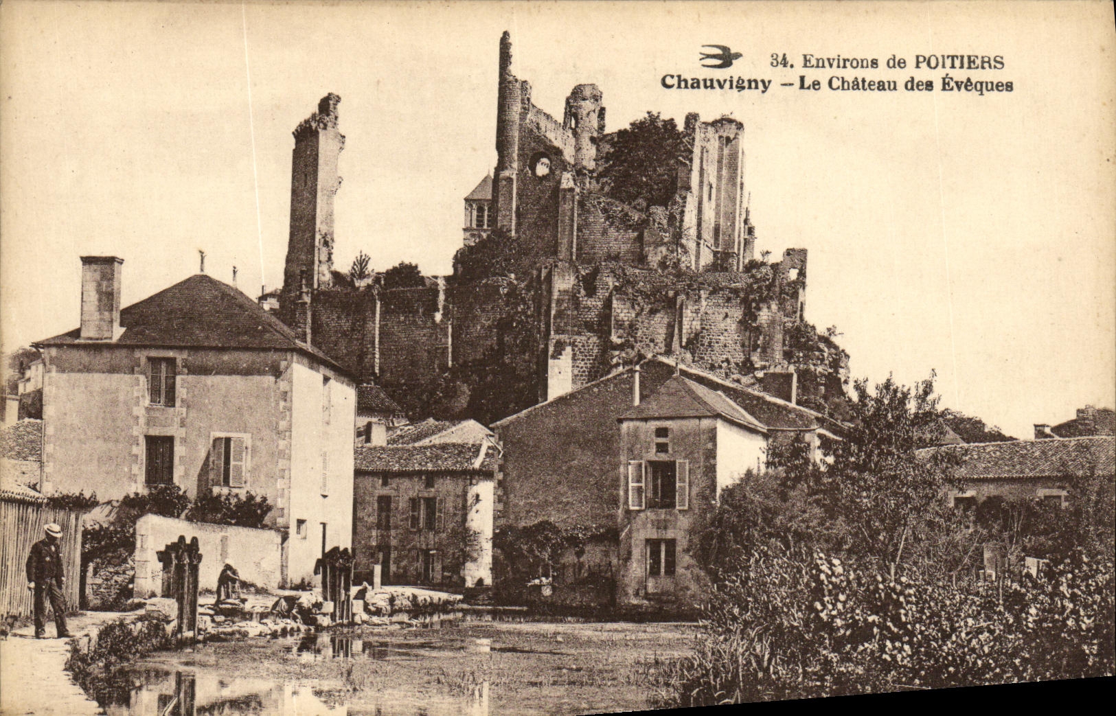 POSTAL Chauvigny de la VENDIMIA el castillo de los obispos