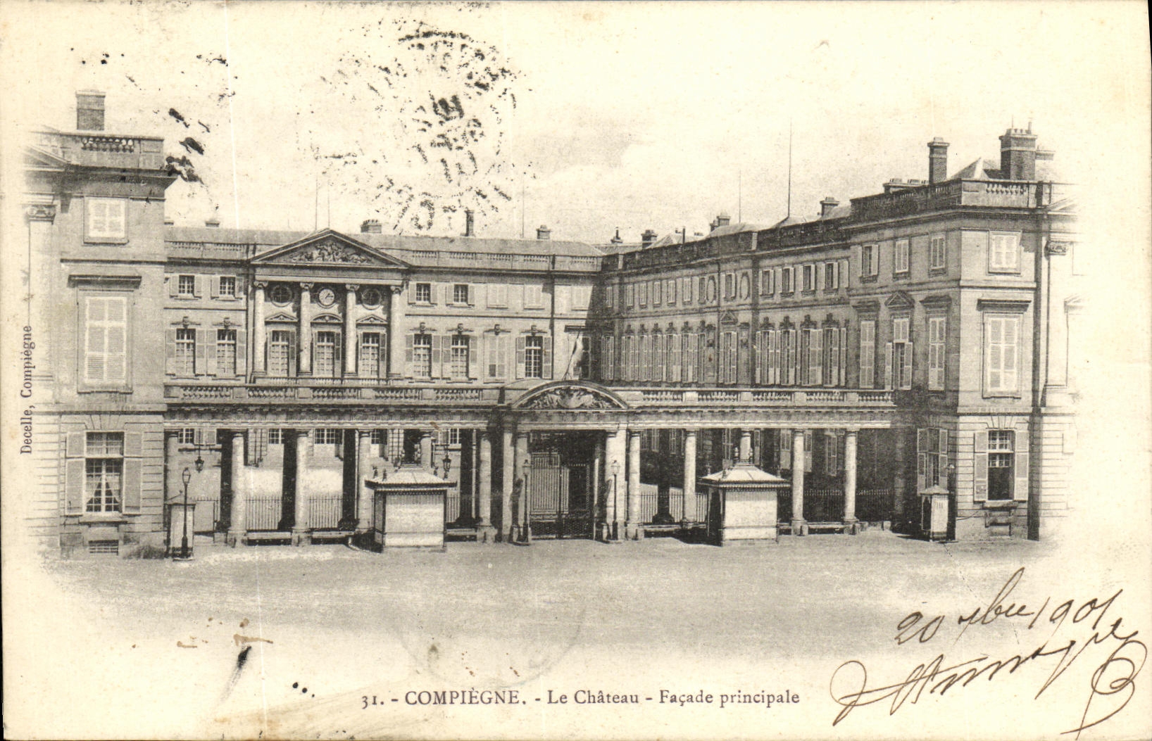 POSTAL Compiegne de la VENDIMIA el ataque frontal del principal del castillo